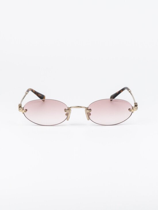 Miu Miu Women Sunglasses Gold Gradient Pink Oval MUA54S ZVN70O NEW AUTHENTIC main image 13